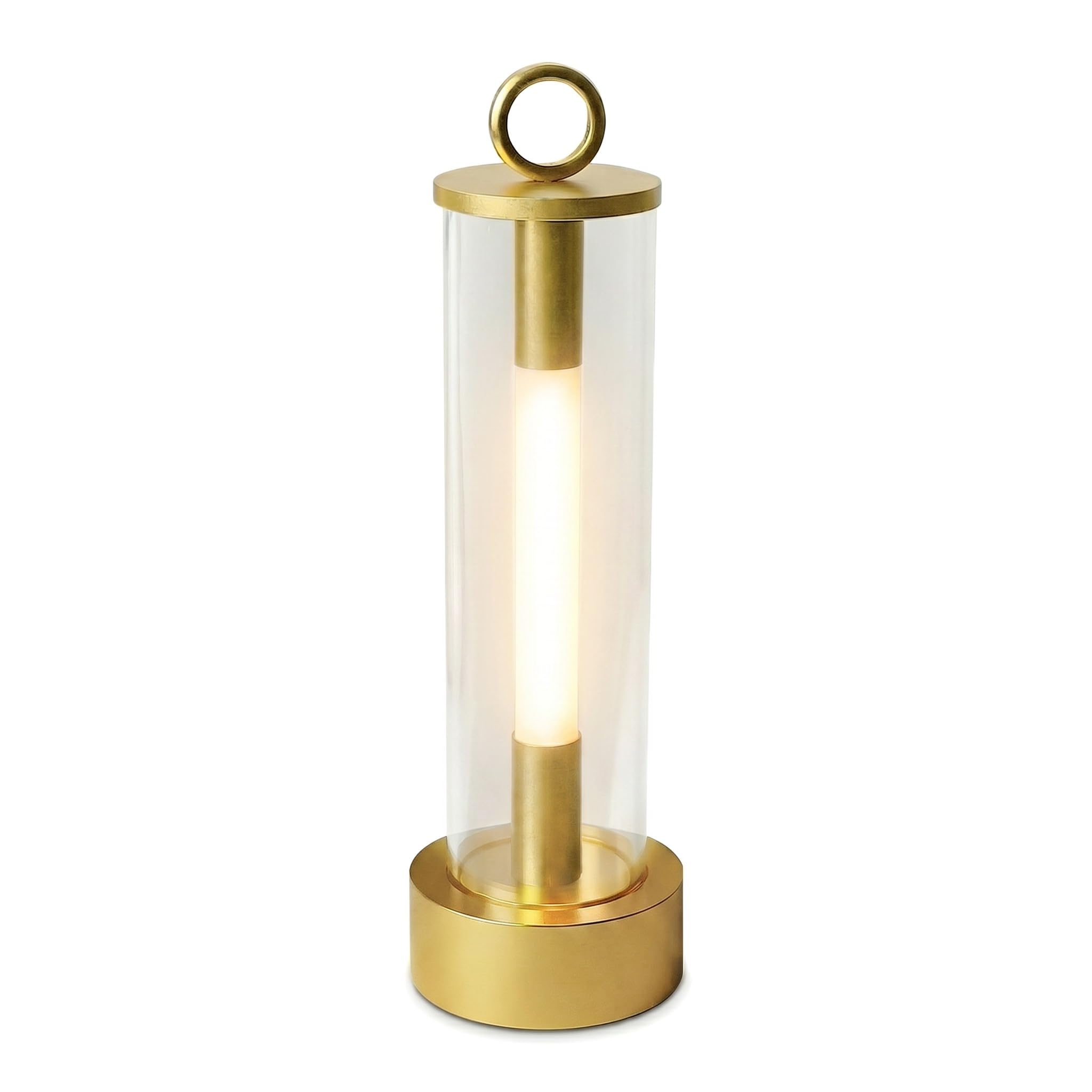 Lampião led Recarregavel, Luz Noturna Portátil Recarregável para Acampamento - Design Dourado, Toque Touch com 3 Níveis de Luz, Luz Ambiente para Quarto, Sala, Bar e Restaurante