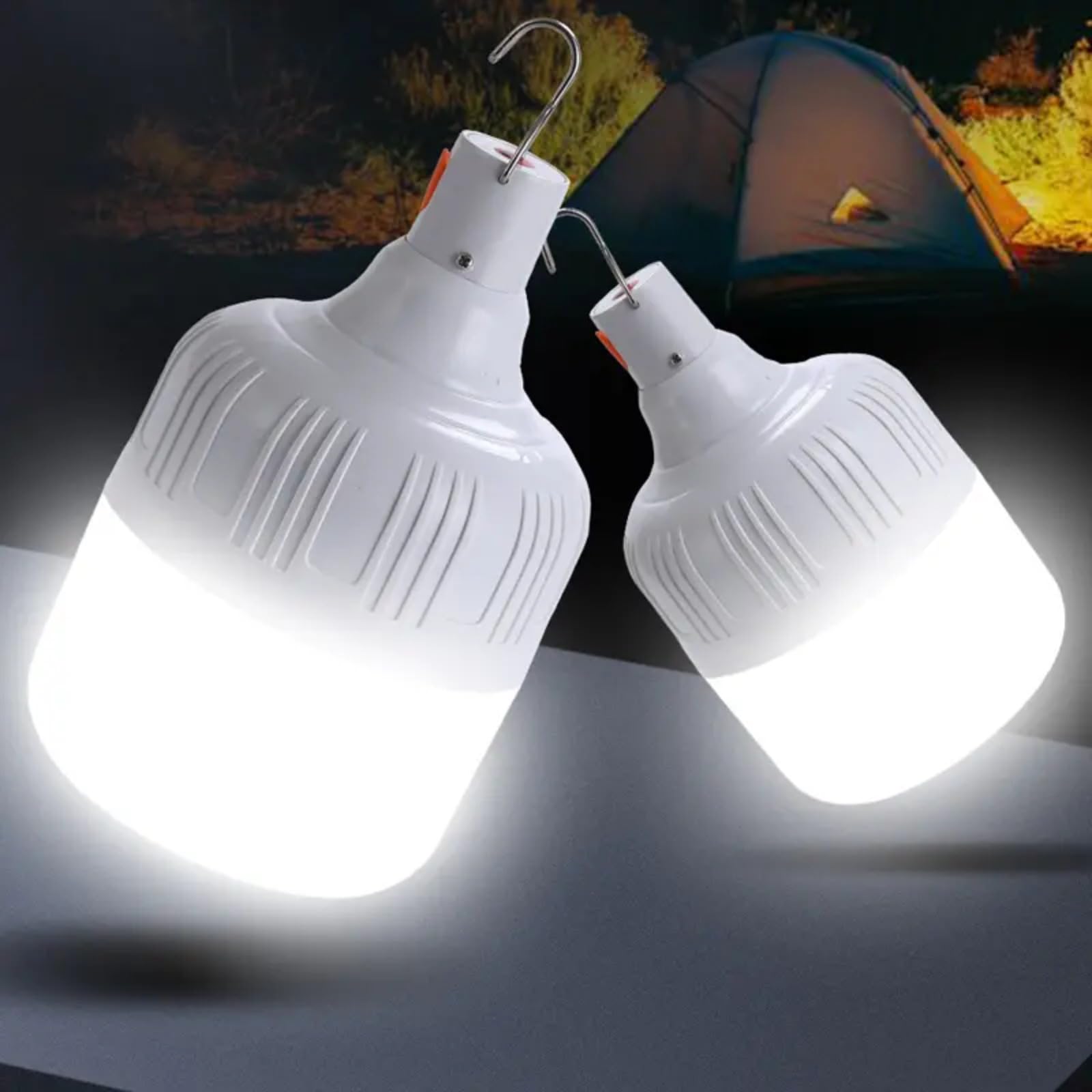 kit 2/4 Lâmpada Led Iluminação Para Acampamento Camping Pescaria Usb Lampião (60W*2pcs)
