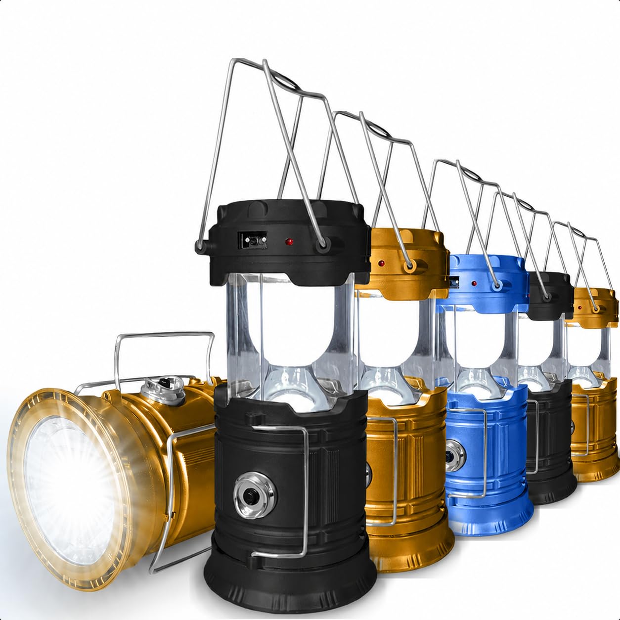 Lampiao Solar Lanterna Vintage Recarregavel Luz Led Camping Lamparina Pesca Kit Com 5 Acampamento Trilha Leve Resistente Luz Solar Alta Potencia Compacta Aventura