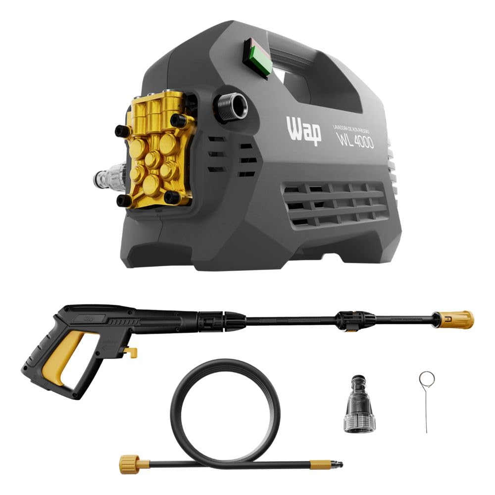 WAP Lavadora de Alta Pressão Profissional WL 4000, 420L/h, com Agulha Desobstruidora e Motor de Indução, 2000W 127V