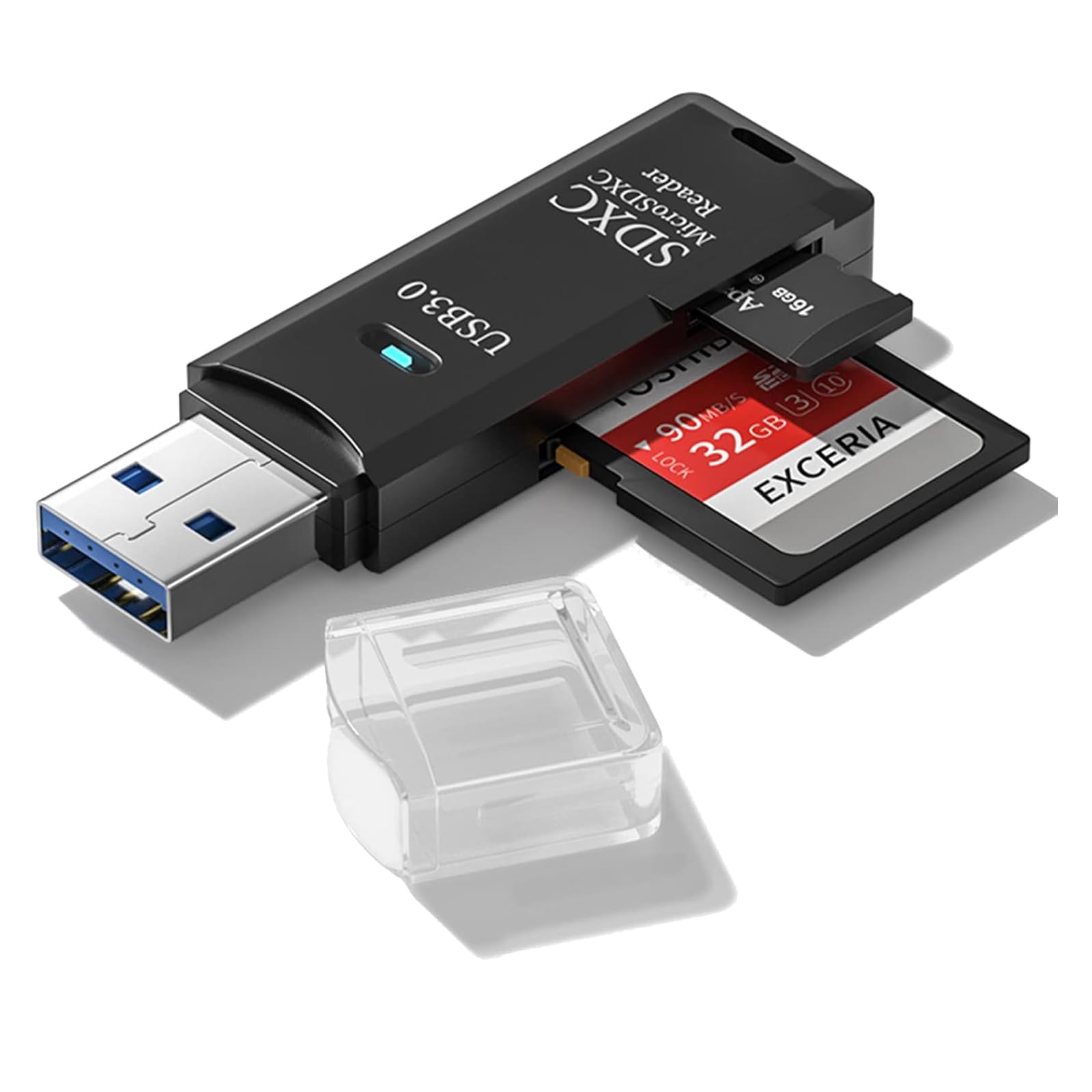 3 unidades Leitor de cartão SD USB 3.0 para PC, adaptador micro SD para USB, leitor de cartão para câmera, leitor de cartão de memória, leitor de cartão Wansurs para laptop (3 unidade USB 3.0)