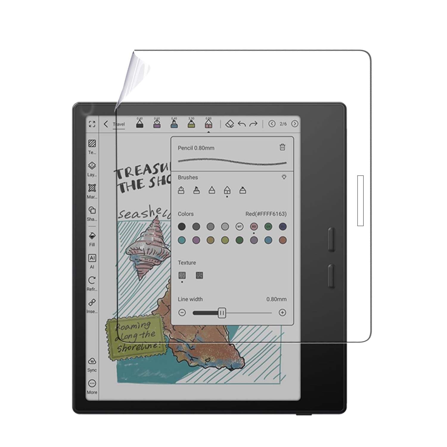 Protetor de tela para BOOX Go Color 7 Gen II/BOOX Onyx Go 7 E Ink, protetor de tela fosco de cobertura total de PET premium antirreflexo para o novo tablet BOOX Go Color 7 Gen II/BOOX Onyx Go 7