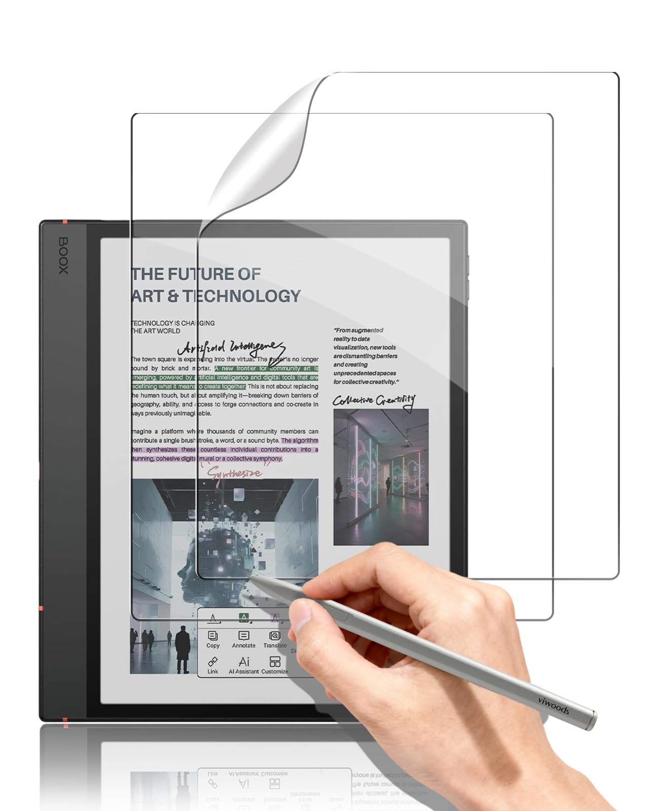 Pacote com 2 protetores de tela fosco para tablet BOOX Note Air 5 C 10,3 polegadas, filme PET antirreflexo fosco, antiimpressões digitais e resistente a arranhões para escrita e desenho