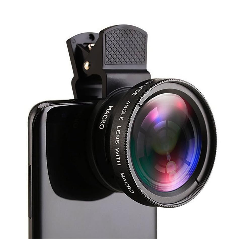MAITER Lente profissional 2 em 1 clipe universal 37 mm lente para celular 0,45 x 49uv super grande angular + lente macro HD para todos os smartphones