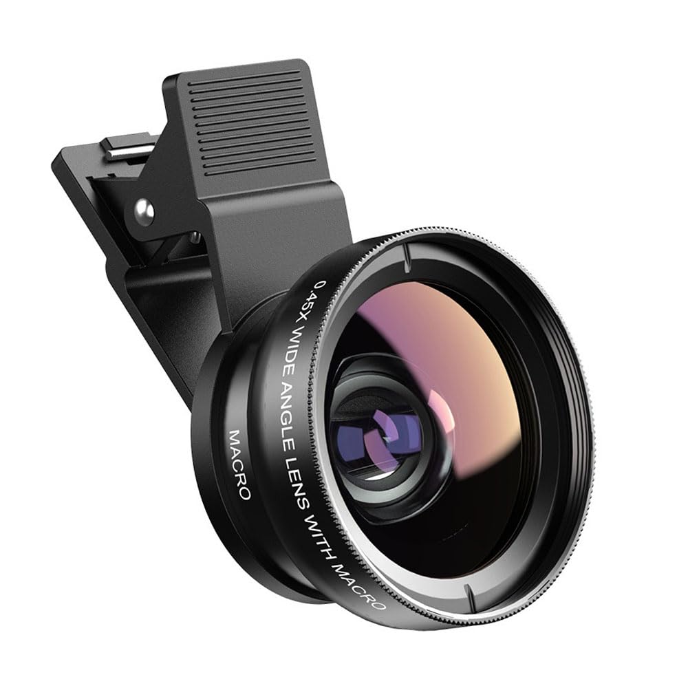 Lente de câmera de telefone universal 2 em 1 macro de 0,45X + 15X para iPhone e Android – Acessórios de lente de celular de vidro óptico HD