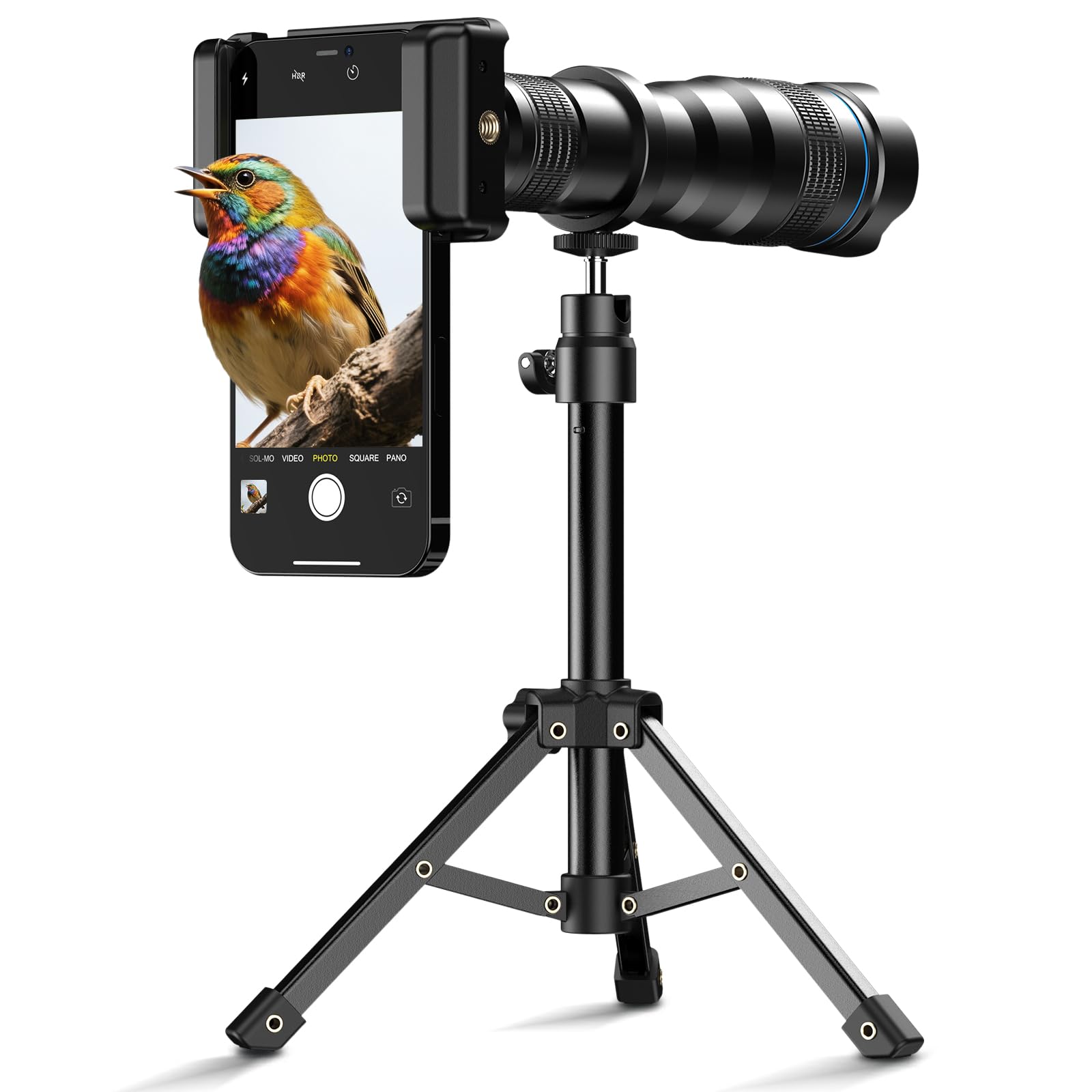 APEXEL Lente teleobjetiva 36x para iPhone | Kit com tripé de metal resistente para smartphones, compatível com iPhone 16 15 14 13 12 Pro Max, Samsung Galaxy, Google Pixel