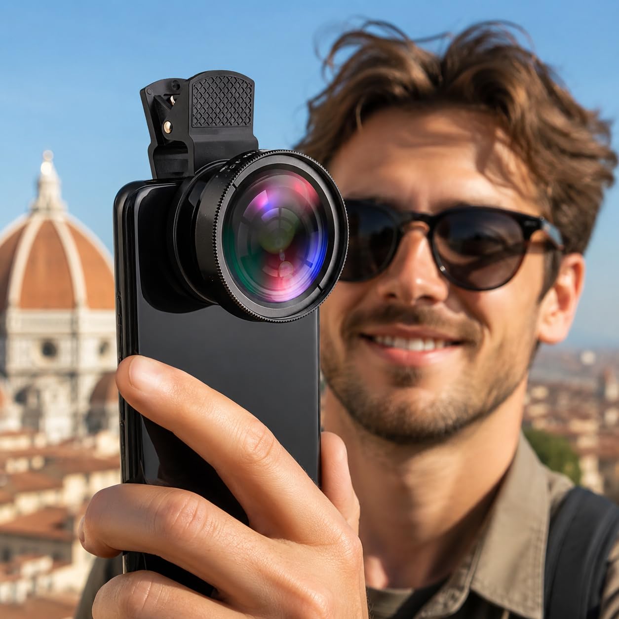 Lente ultra grande angular e macro 0,45X para smartphone – Lente de câmera HD com clipe com zoom óptico, kit profissional de fotografia grande angular antidistorção para celulares iPhone Android