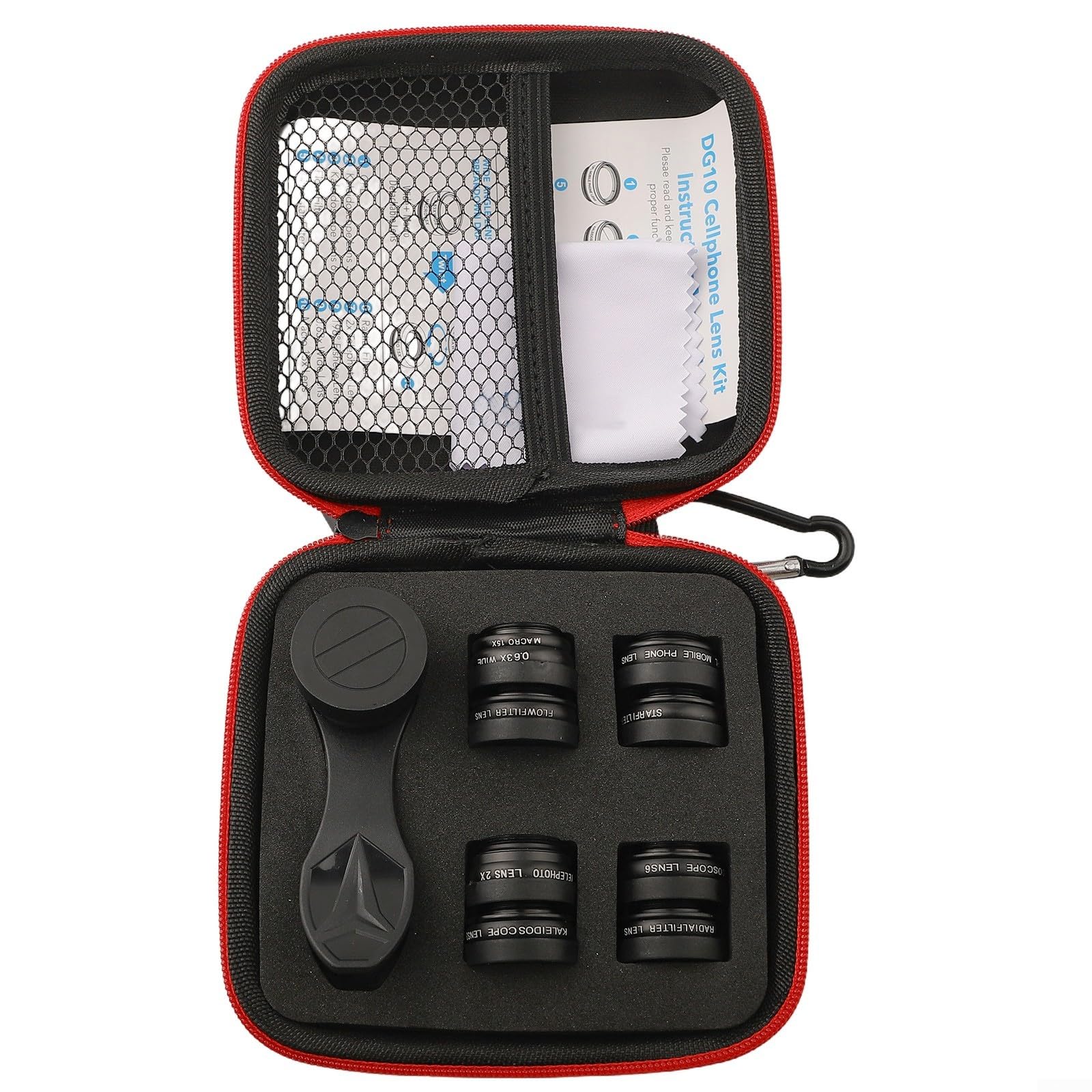 Kit profissional de lentes de celular 10 peças de vidro óptico HD com clipe de lente grande angular para fotografia de viagem de vlogging