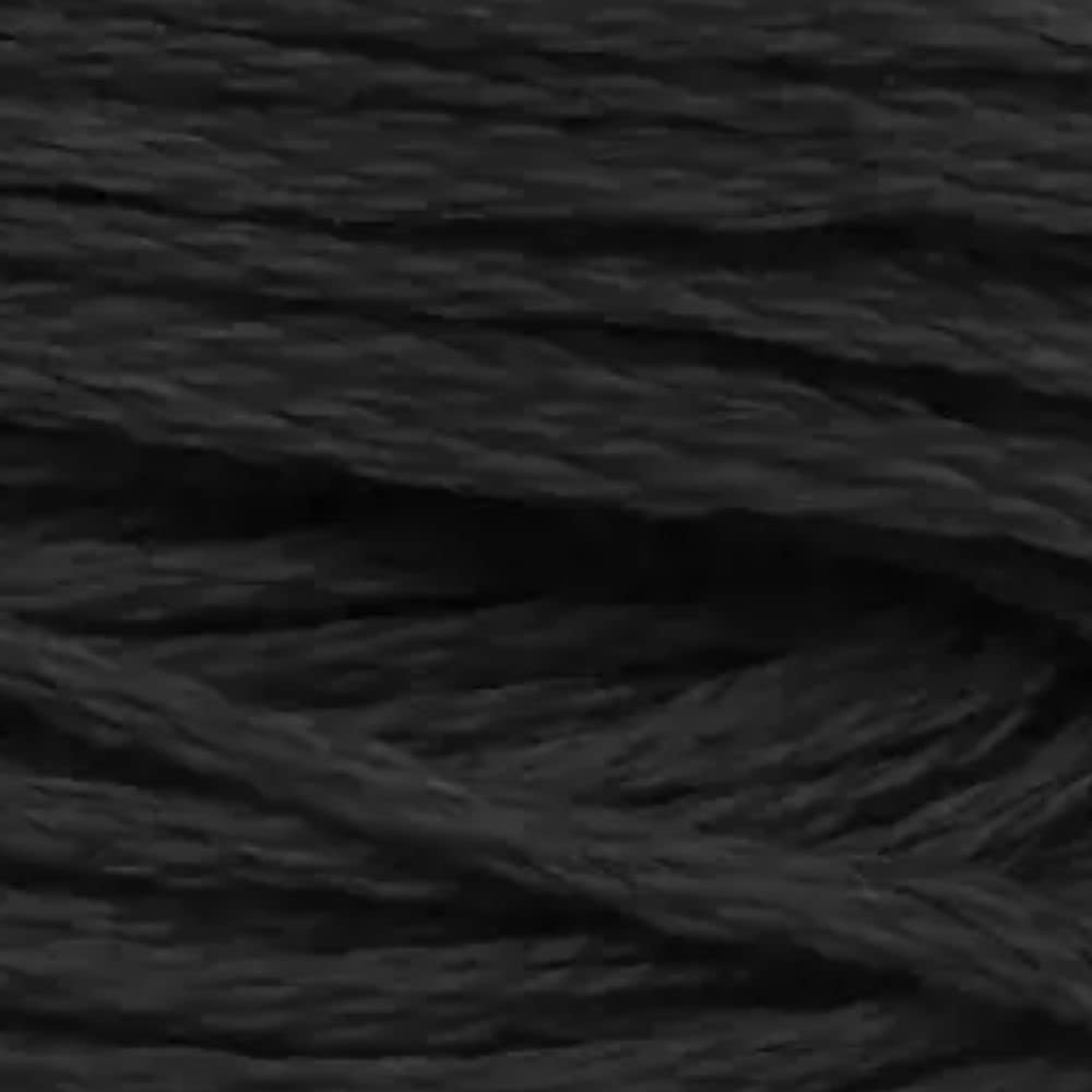 Linha Para Bordar, Anchor Mouline, Preto 00403, Coats Corrente, Cartela com 3 Meadas de 8 m Cada