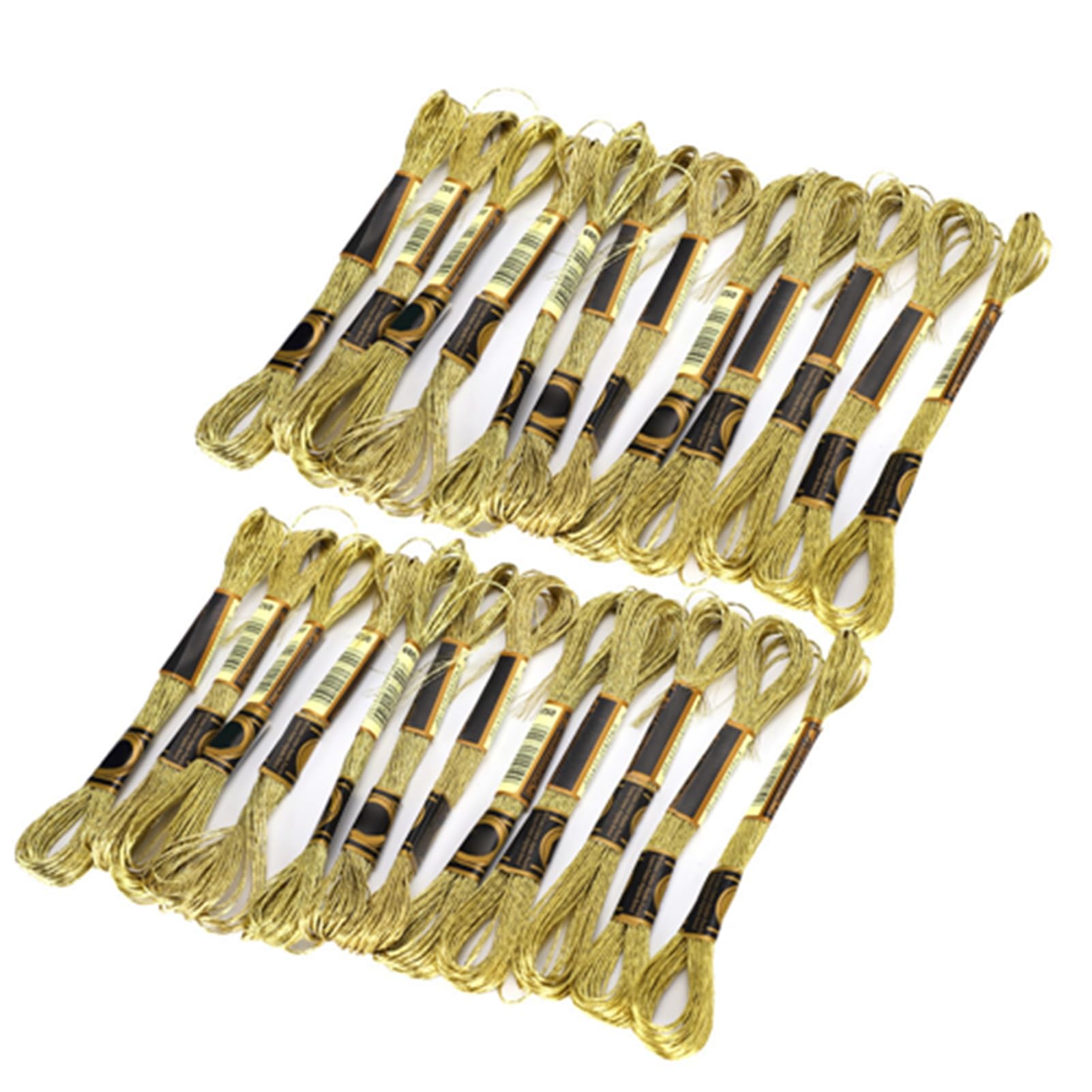 Eacam Linha de Bordado, Linha de Ponto Cruz de Fio Metálico Brilhante Com Alta Resistência para Costura, Pulseiras de Amizade, Artesanato Infantil, 24 Unidades, 8 M por Peça, Meadas de