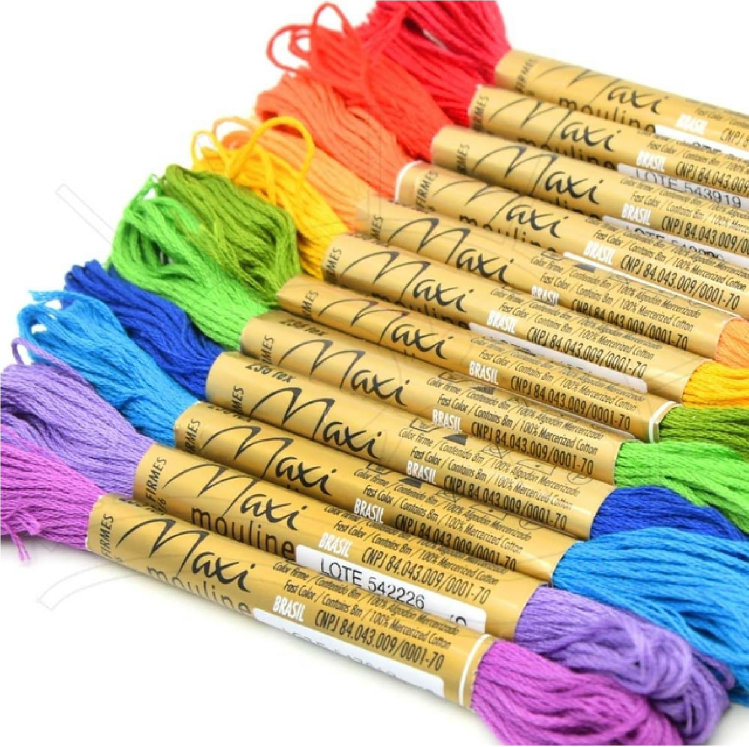 Kit 10 Meadas para Bordado Círculo Maxi Mouline - Cores Básicas (Sortido)