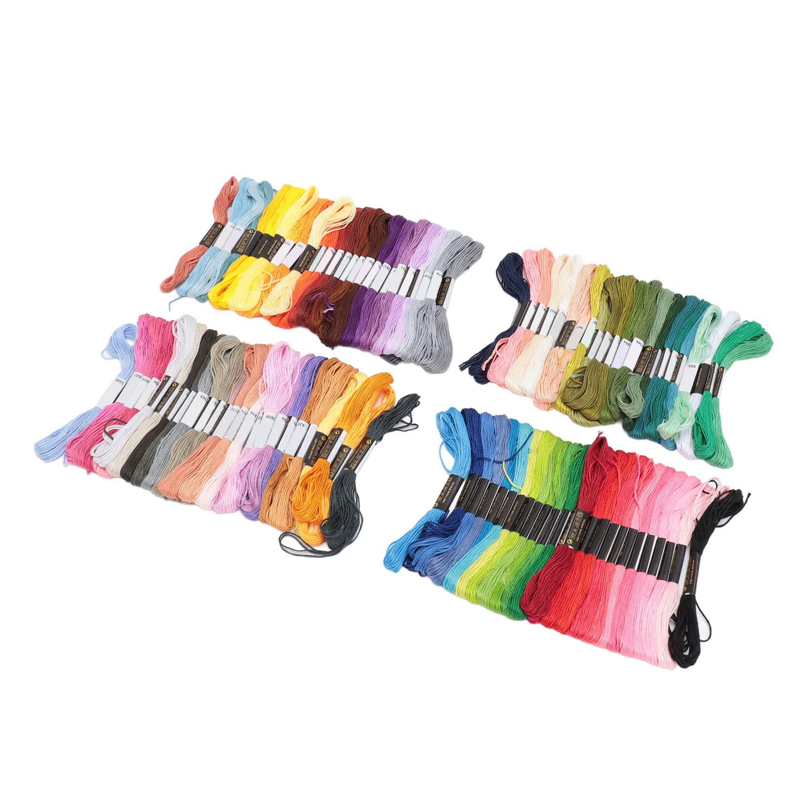 AYNEFY 100 Novelos de Fio de Bordar Linha de Ponto Cruz Conjunto de Linha de Bordar de Poliéster Durável para Artesanato DIY Ponto Cruz Decoração de Casa Com 100 Peças Cores