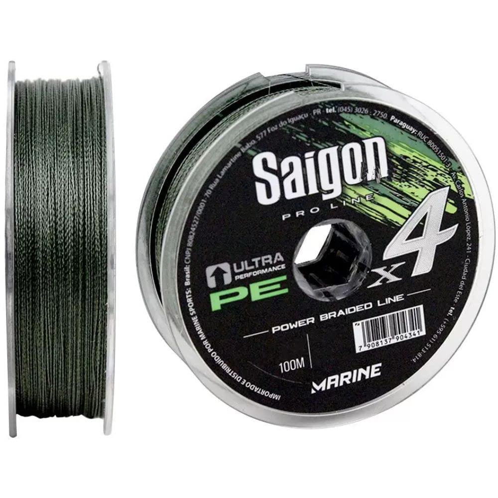 Linha Multifilamento Saigon X4 Verde 25Lbs 0,20mm 100m Marine Sports