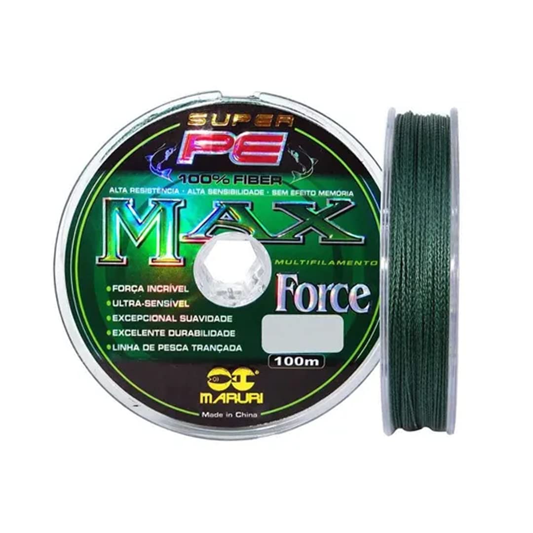 Linha de Pesca Multifilamento Maruri Super PE Max Force 4X Verde 100m cor:verde;espessura:0.18mm