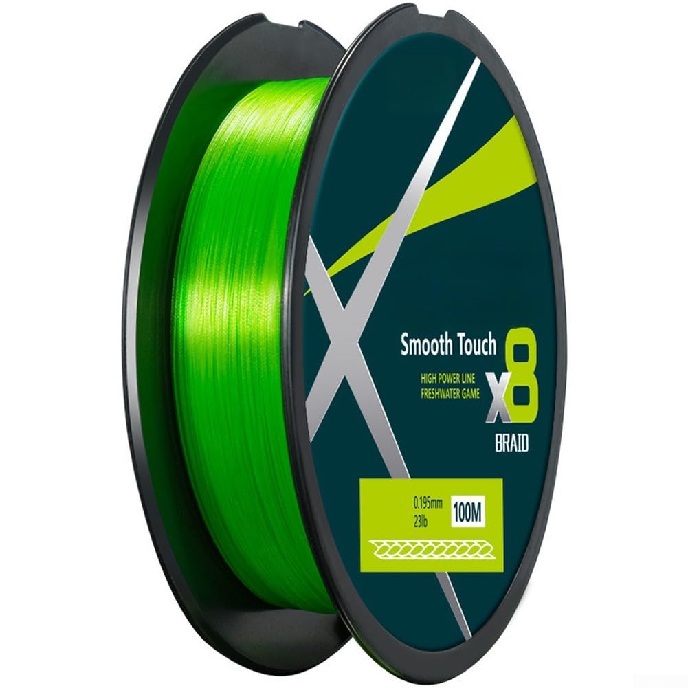 Minhe PE de 8 fios para linha de pesca trançada 100 m nó forte 8 fios (pacote com 1,2 100 m)