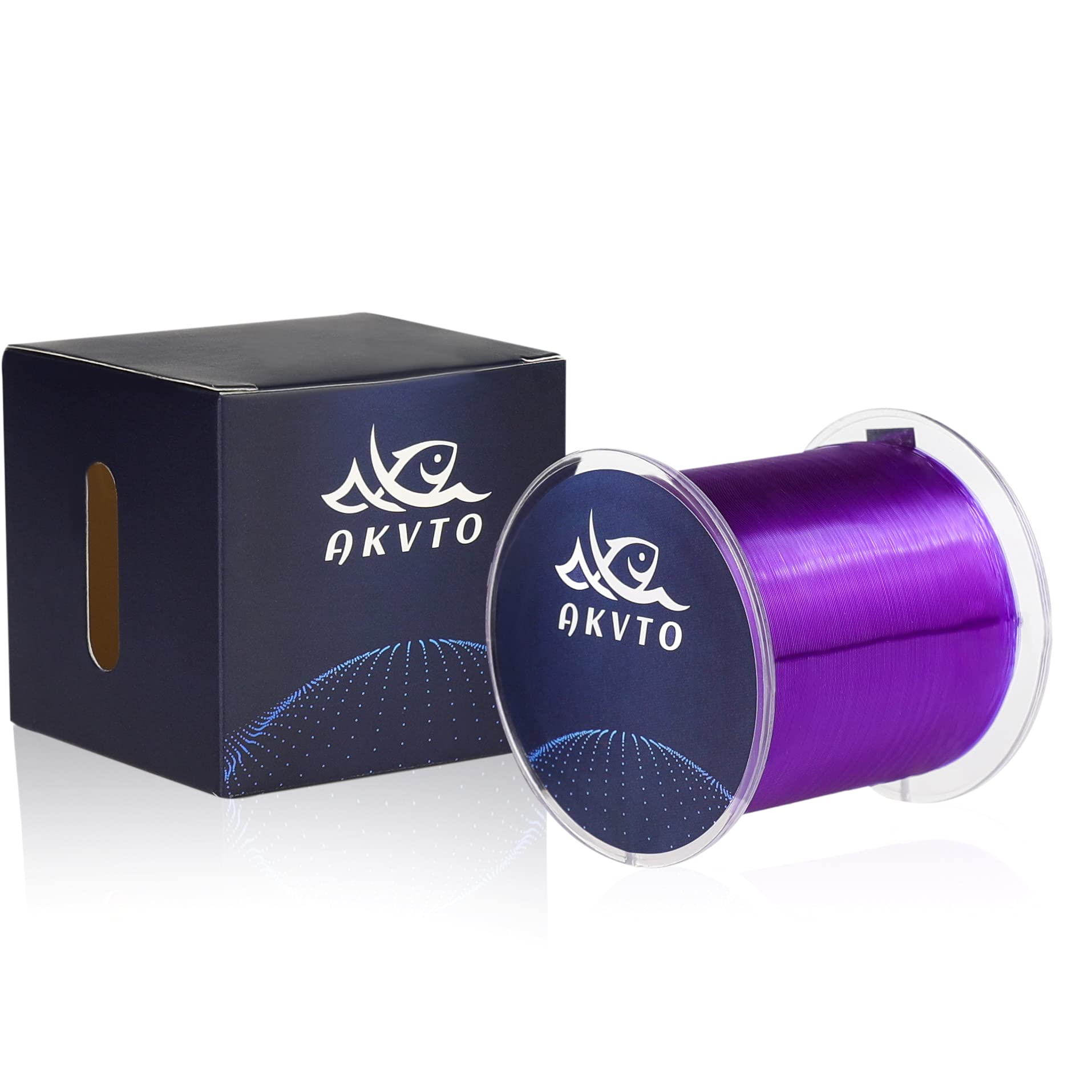 Fio de peixe monofilamento roxo – linha de pesca monofilamento de nylon 500 m – linha líder de uso de força definitiva monofilamento forte, linha de pesca de peixe-gato de 8 kg, disponível em baixa e alta visibilidade