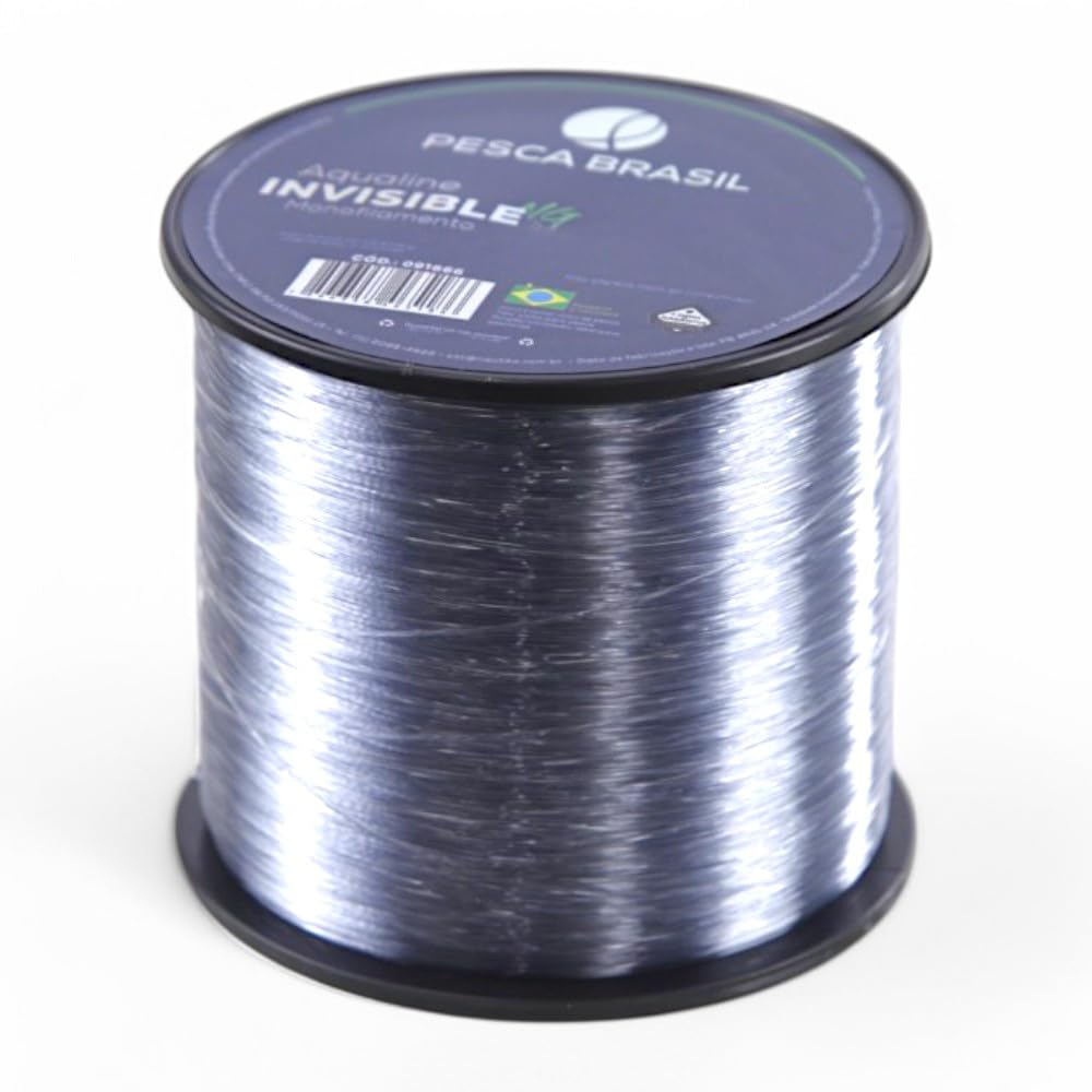 Pesca Brasil, Linha de Pesca, 500m Transparente Monofilamento Nylon Resistente 0,18 mm, Aqualine Invisible