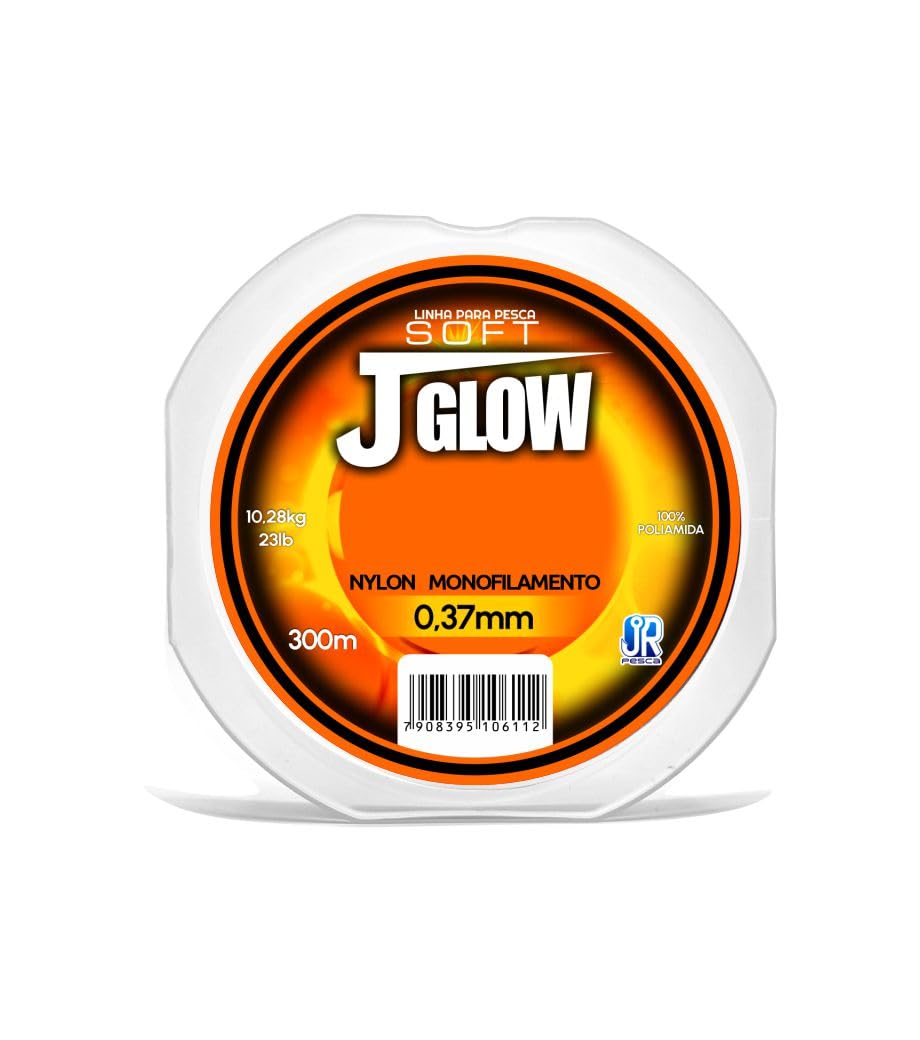 jrpesca JR Pesca JGlow 300m Linha Monofilamento Laranja Alta Resistência e Visibilidade Para Pesca Esportiva