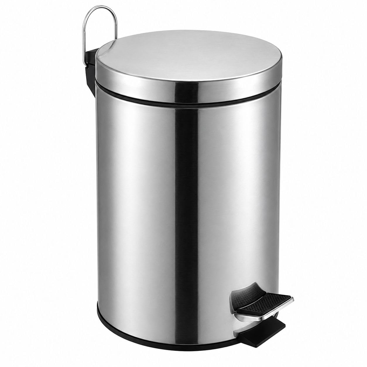Lixeira Inox 12L com Pedal e Balde Removível para Banheiro e Cozinha | Acabamento em aço inox, prática e higiênica, tampa com acionamento por pedal e fácil limpeza diária.