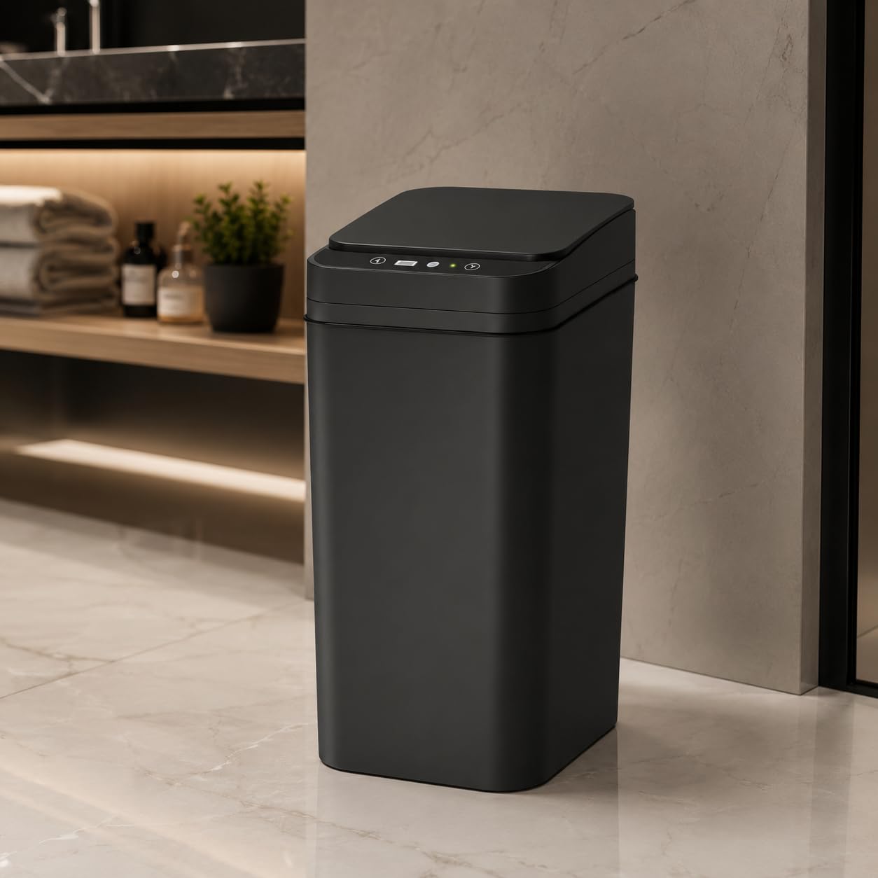 Lixeira Automática 13 Litros com Sensor Inteligente de Aproximação, Tampa Automática Sem Toque, Fechamento Silencioso, Design Compacto Premium para Banheiro, Cozinha, Escritório e Quarto
