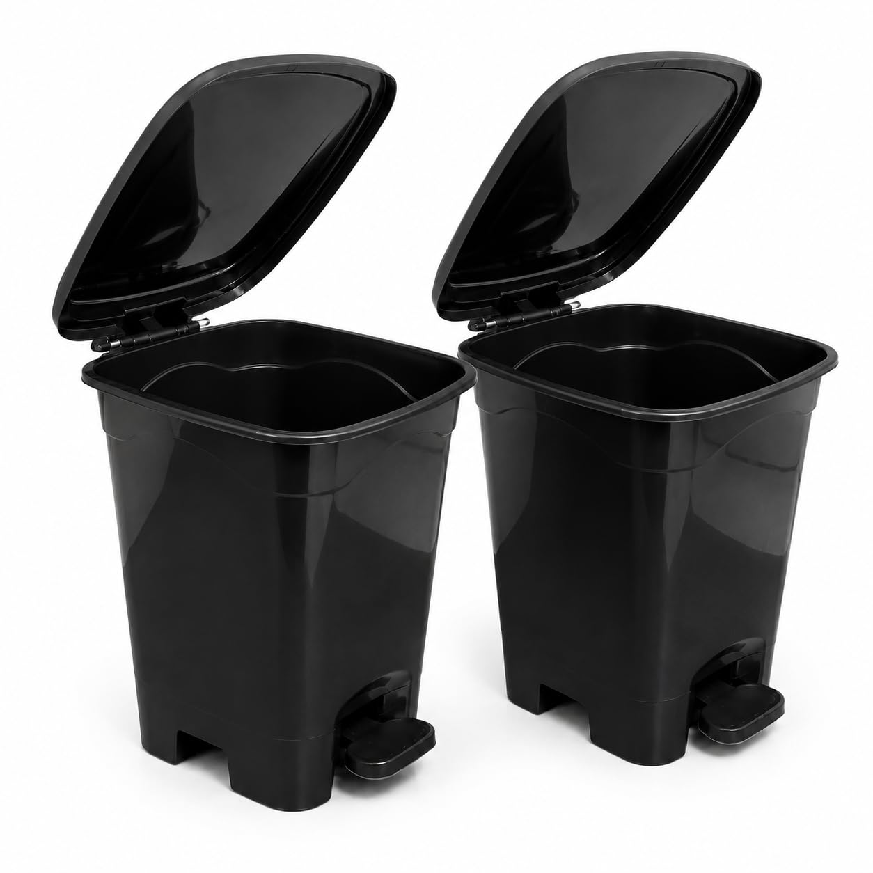 Kit 2 Lixeira 13L com Pedal de Plástico Cozinha Banheiro Escritório | Lixeira 13L com Pedal Cesto de Lixo Plástico Cozinha Banheiro Escritório