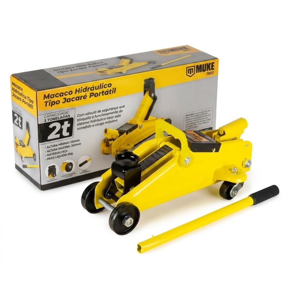 MUKE TOOLS, Macaco Hidráulico Jacaré Portátil 2 Toneladas Muke Tools