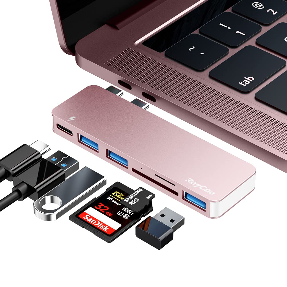 Adaptador USB C Hub para MacBook Pro/Air 2020 2019 2018, acessórios USB-C 6 em 1 compatíveis com MacBook Pro de 13 polegadas e 15 polegadas com 3 portas USB 3.0, leitor de cartão TF/SD, entrega de