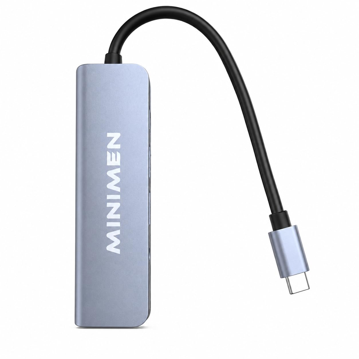 Hub USB-C 5 em 1 Minimen Adaptador Multiportas em Alumínio para Notebook, MacBook, Tablet e Celular USB-C – Compacto Plug & Play