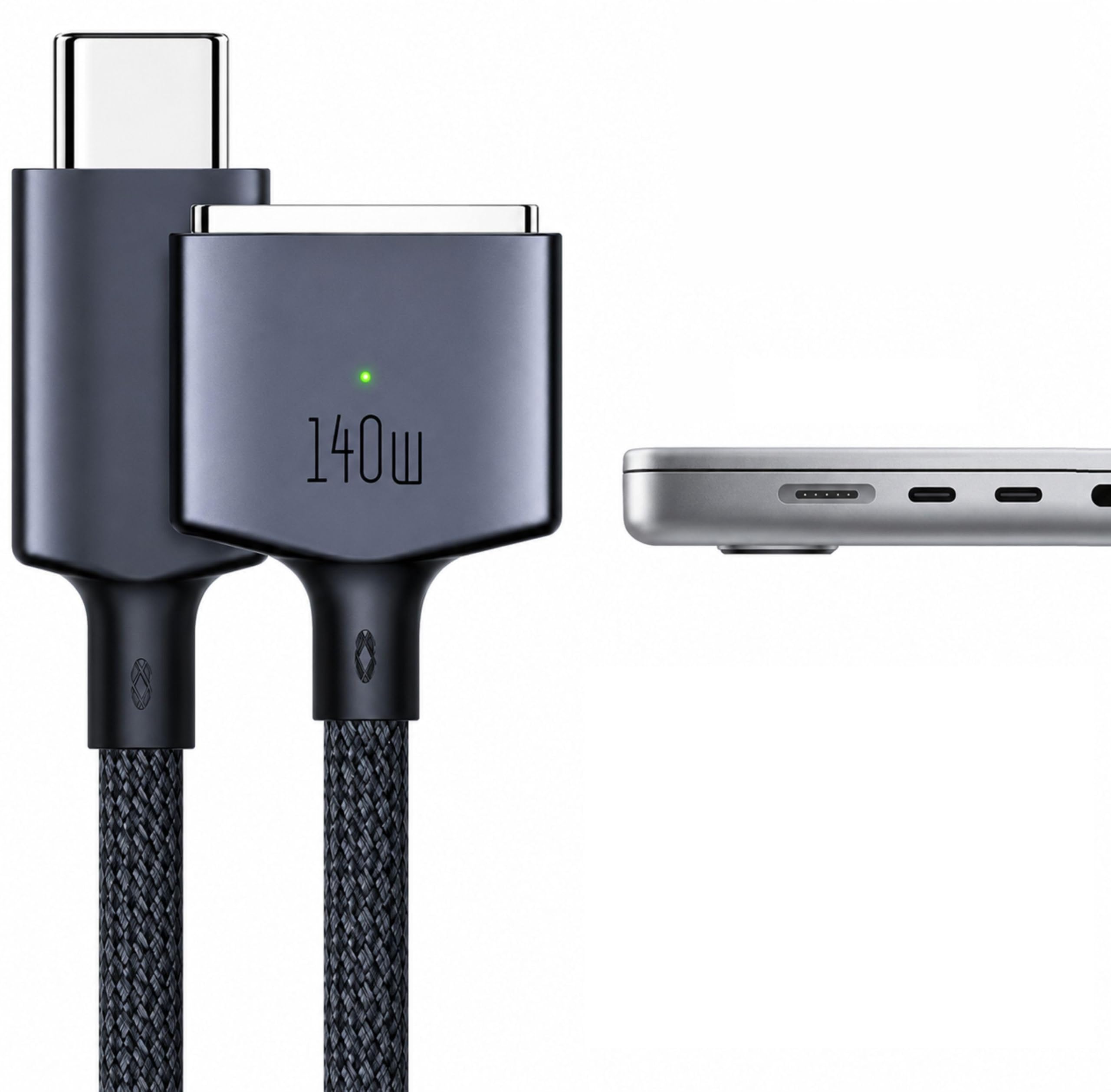 Cabo Magsafe 3 Carregador 140w Usb-c Para Macbook Pro Air Magnético Rápido LED, PD - 2 Metros