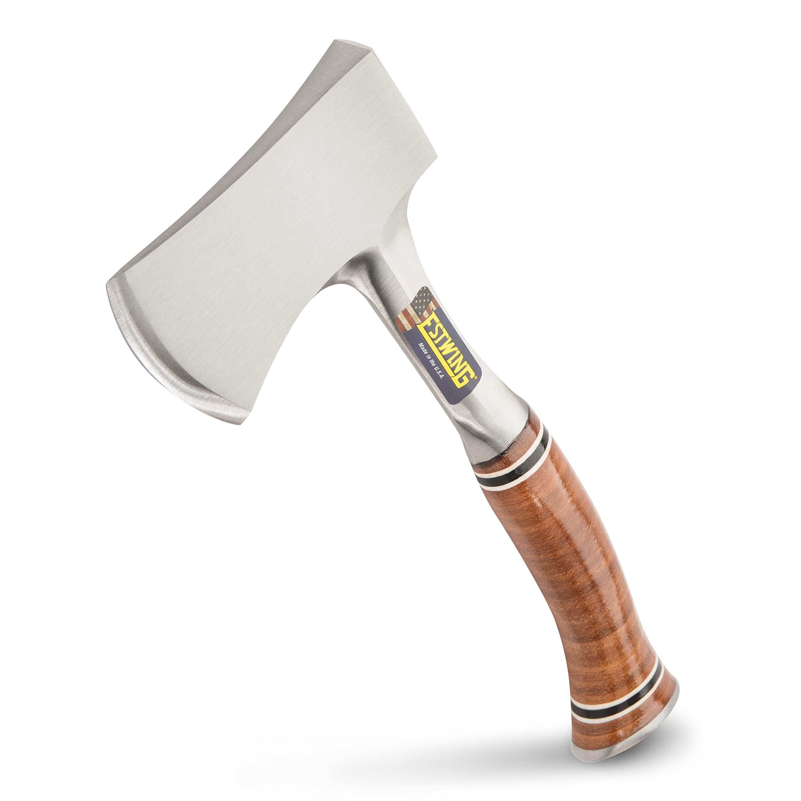 Estwing Machado esportivo – Machado de acampamento de 30,5 cm com estrutura de aço forjado e aderência de couro legítimo – E14A