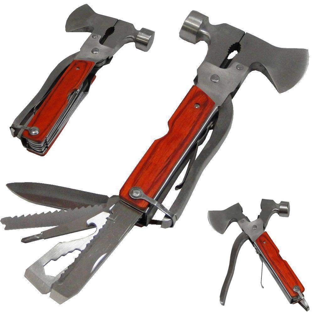 Kit Ferramentas Martelo Machadinha 11 em 1 Aço Inox + Bolsa CBRN39343 - Commerce Brasil