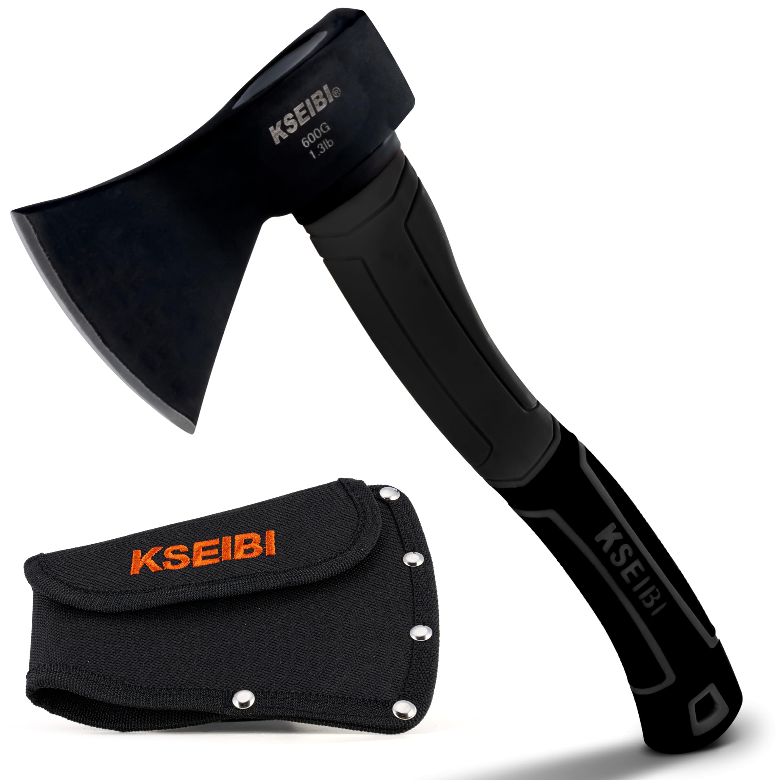 KSEIBI Machado de Lenhador, 274151, Pequeno Machado de Acampamento para Uso Externo, 35,5 Cm (14"), Ideal para Rachar E Acender Lenha, Lâmina de Aço Forjado com Cabo de Fibra de Vidro Antiderrapante