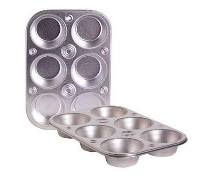 2 formas de muffin/cupcake de metal com 6 xícaras de torradeira (1,5 kg)