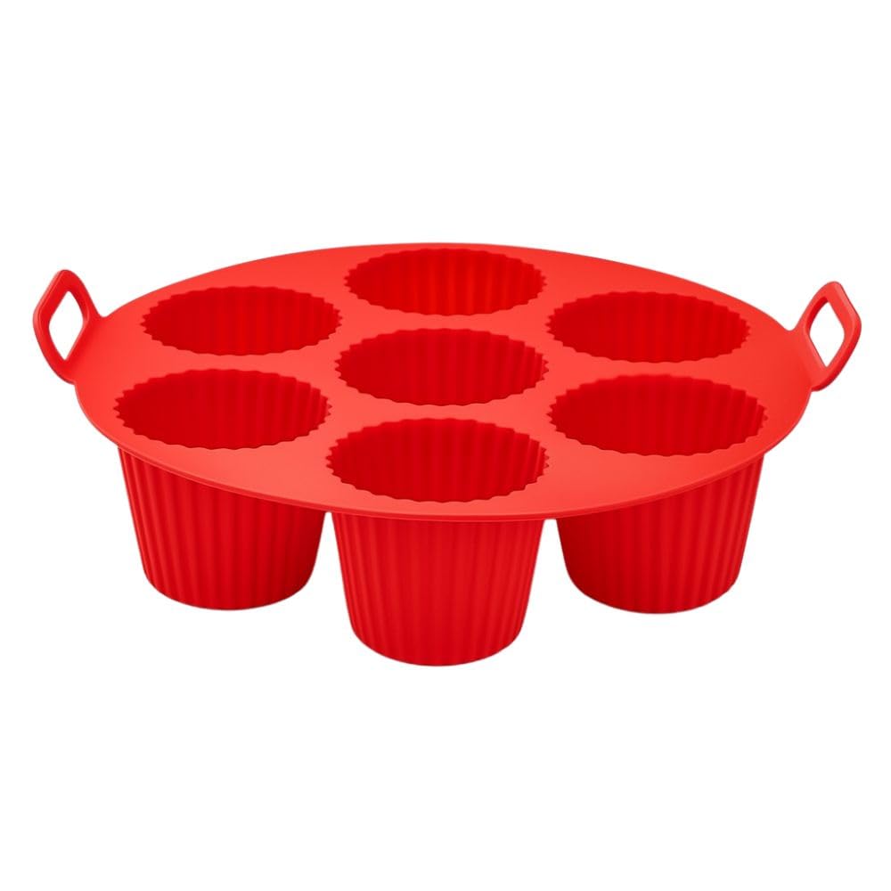 Forma de Silicone para Airfryer, 20cm, Redonda, Antiaderente, para Cupcakes, Muffins e Bolos, Resistente até 230°C