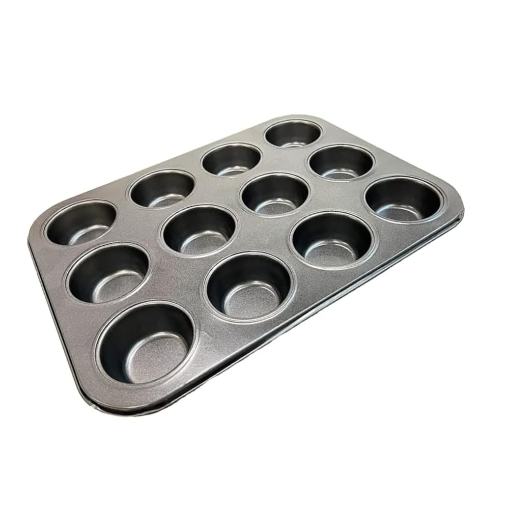 Forma para Cupcake e Muffin 12 Unidades em Aço Carbono Antiaderente Assadeira Profissional para Petit Gateau e Pao de Queijo