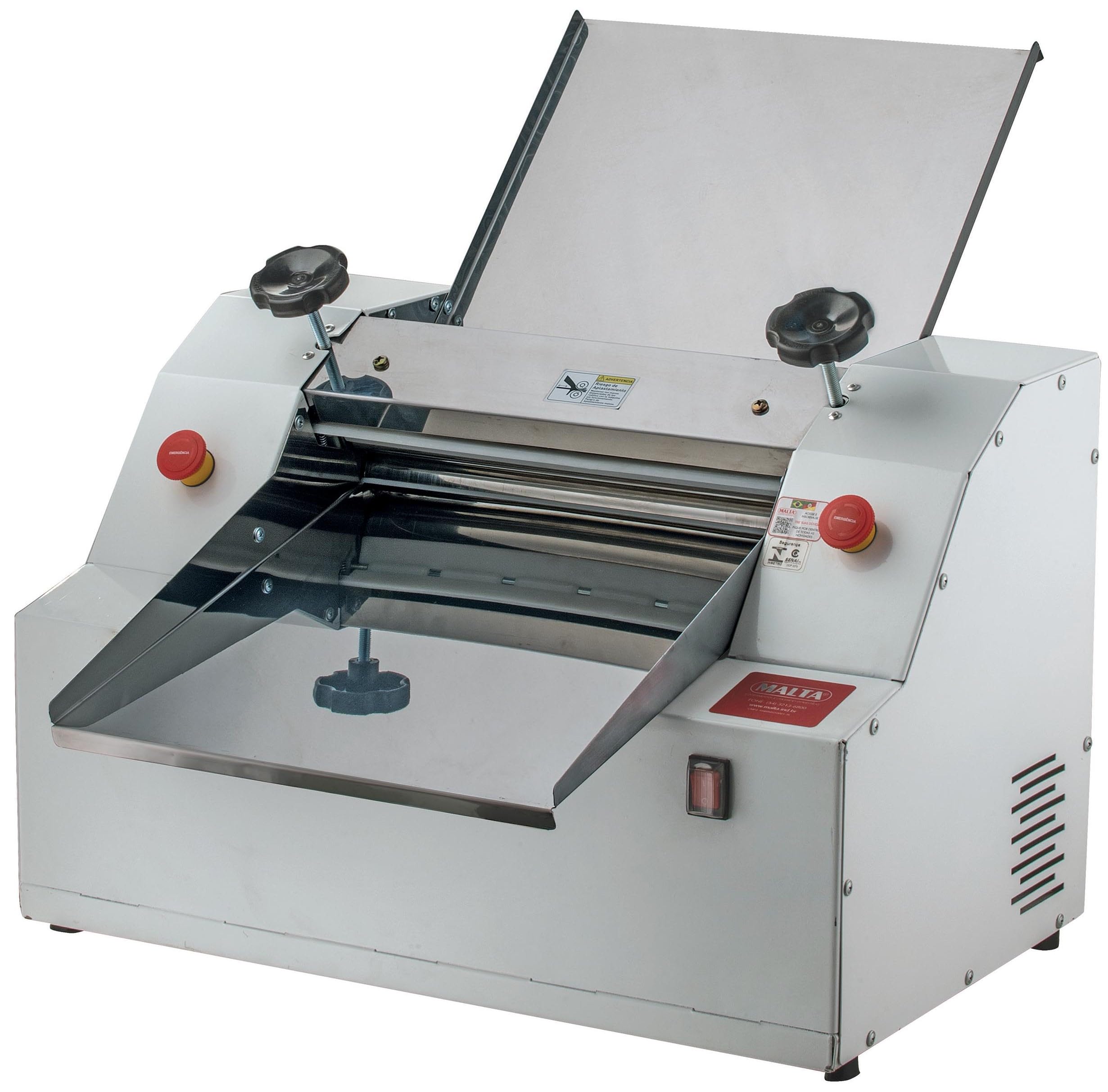 Cilindro Sova Profissional 40cm Branco com 2 Manipuladores, Motor 1/2CV Bivolt – Ideal para Sovar e Laminar Massas em Padarias, Pizzarias e Cozinhas Industriais