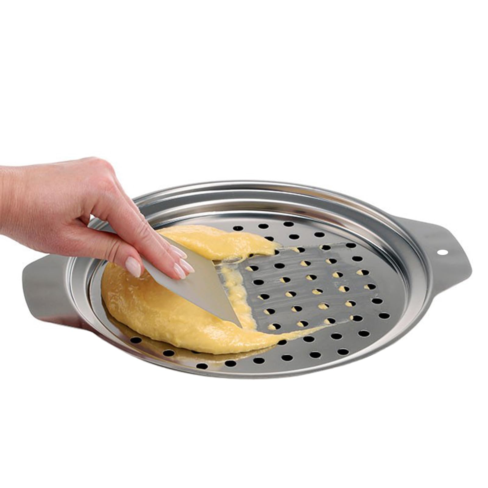 KEISSCO Tampa para fazer spaetzle de aço inoxidável com raspador tradicional alemão ovo macarrão panela panela coador de espaguete