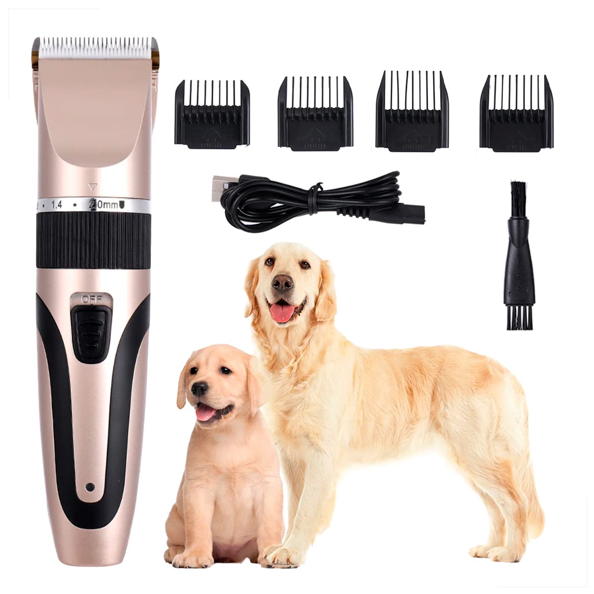 Kit Máquina de Tosa Higiênica Kemei KM-1053 Pet Profissional + Acessórios para Cães Gatos, USB