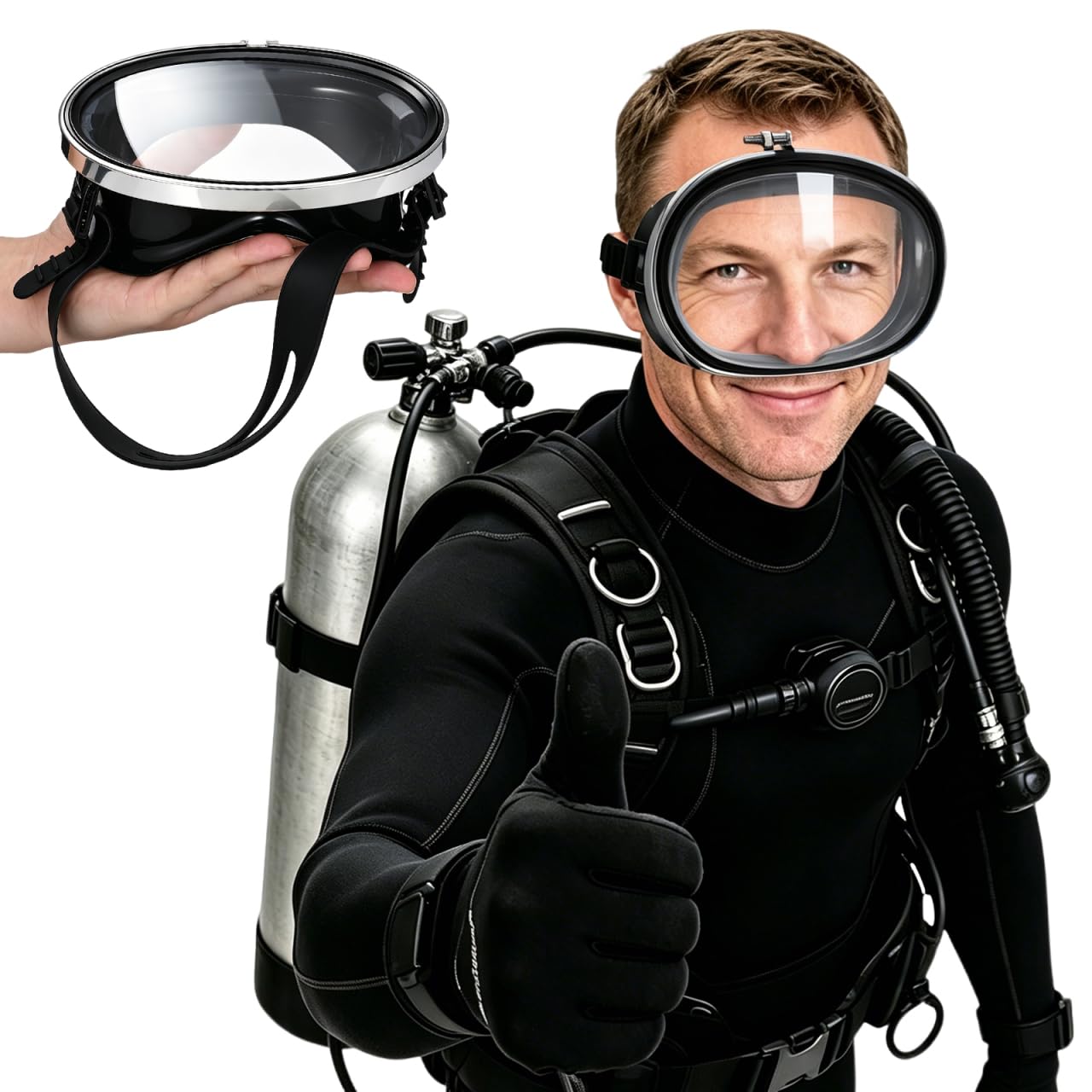Toddmomy Óculos de Mergulho Máscara de Mergulho Adulto Lente Antiembaçante Alça Ajustável Máscara de Mergulho Portátil para Natação Snorkeling Uso Piscina 17,48 X 13 X 10 cm