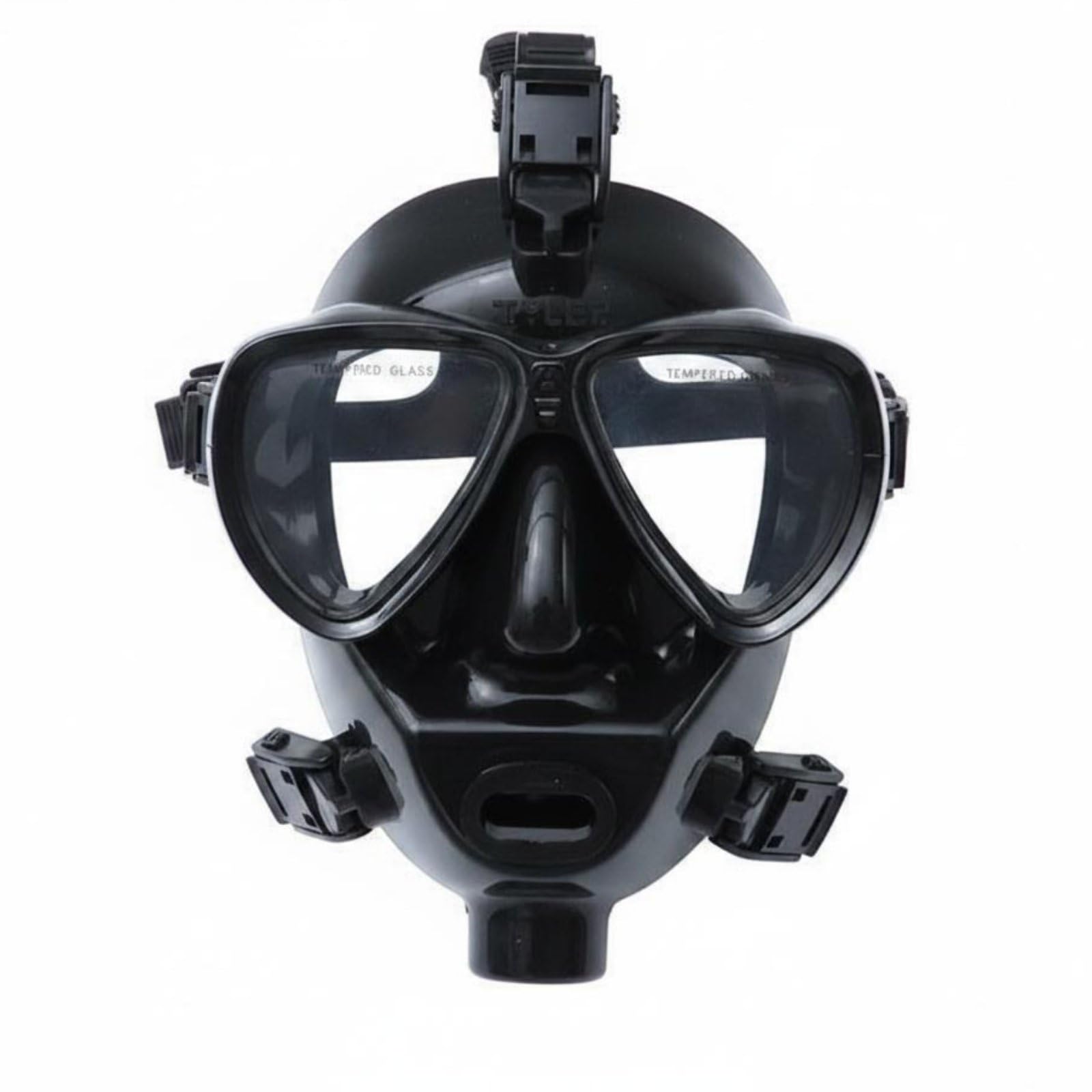 KQFCAZRE Máscara de mergulho completa em silicone reforçado de vidro, alça ajustável, equipamento esportivo para atividades ao ar livre para profissionais. , Preto , Máscara facial completa