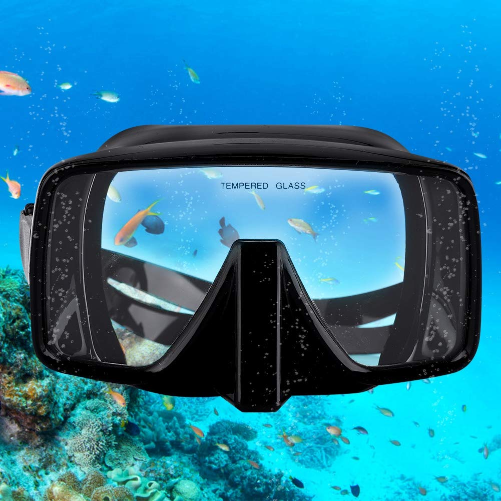 Fabater Máscara de Mergulho, óculos de Mergulho Subaquático Profissional de Silicone Com Vidro Temperado, Grande ângulo de Visão, Design Antiderrapante para Salvamento, e Snorkeling - Fivela Lateral
