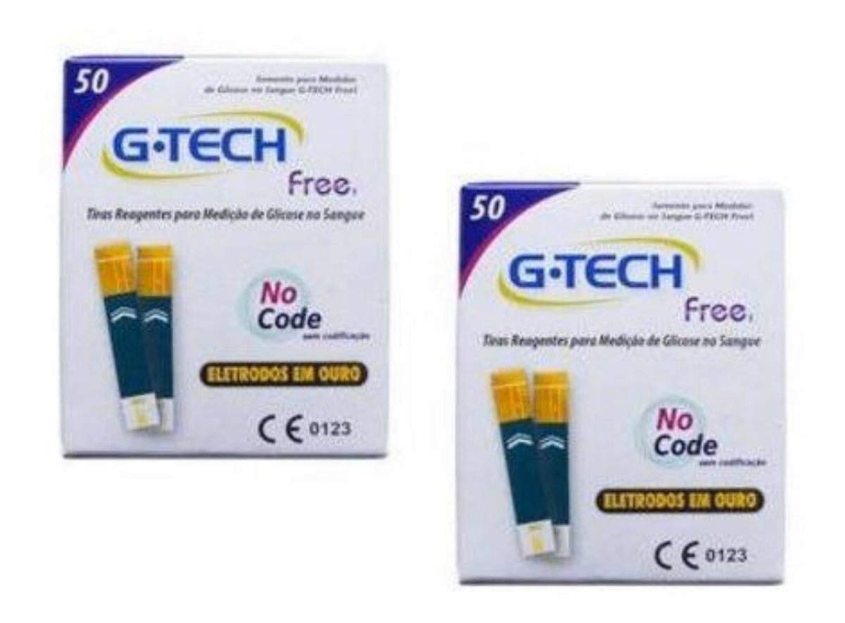 Fita Teste Glicose Tira Glicemia G-tech Free 100 Unidades