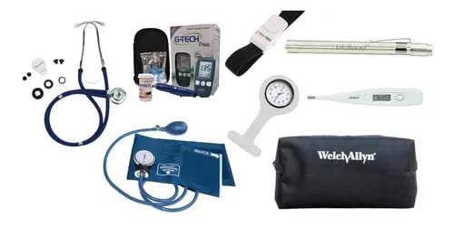 Kit Academico 8 Peças Com Medidor Glicose Free - Premium (AZUL)