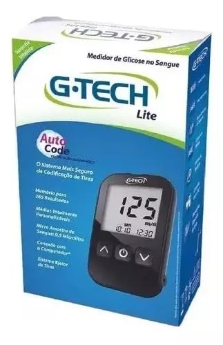 Aparelho Medidor De Diabetes Glicose G-tech Lite Completo…