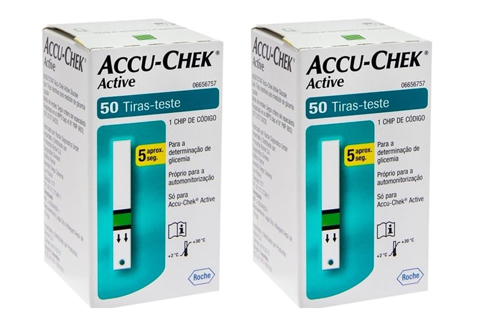 Kit Tiras Medidor Glicemia Accu-Check Active 100 Unidades