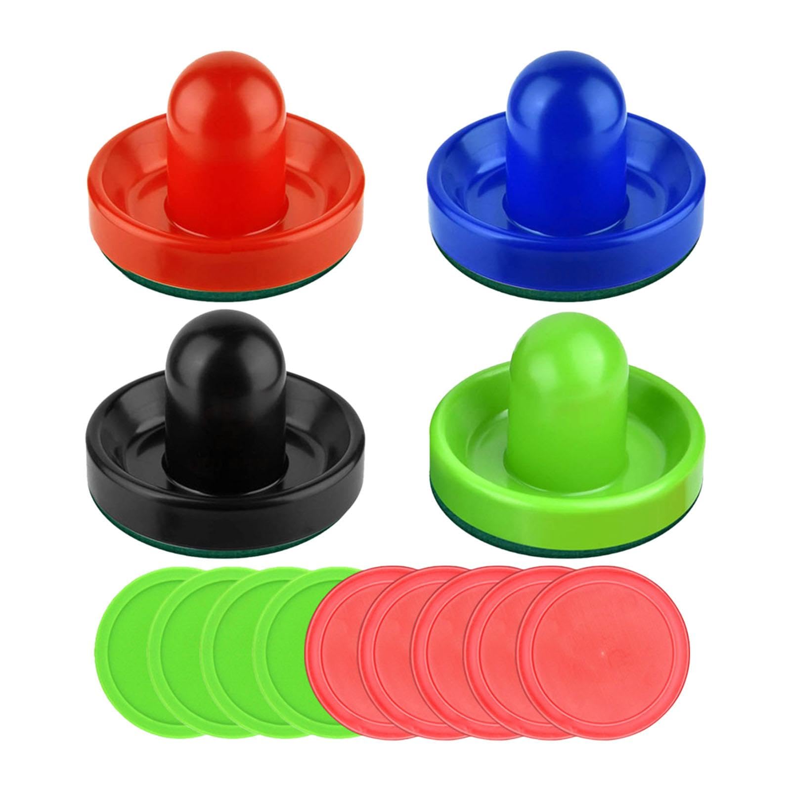 Deevoka 4 unidades empurradores de air hockey pás de air hockey e 8 discos de 2,5 polegadas para mesas de jogo
