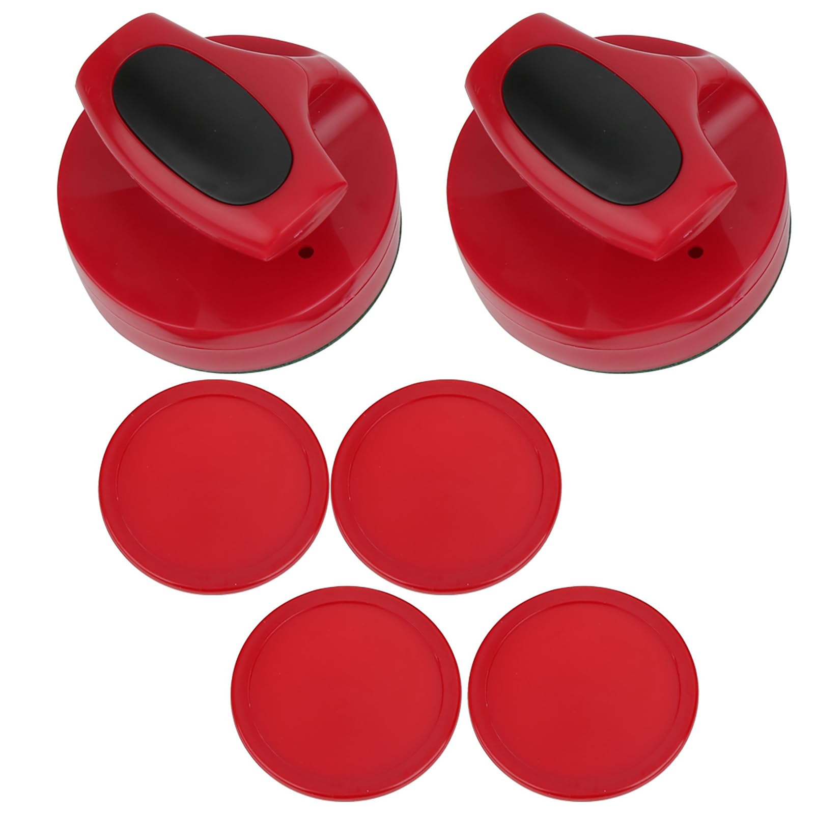 Tbest Conjunto de Empurradores de Hóquei de Mesa Conjunto de Discos de Atacante de Air Hockey de Empurradores Deslizantes de Jogo de Hóquei 94mm ABS Ergonômico Vermelho Com
