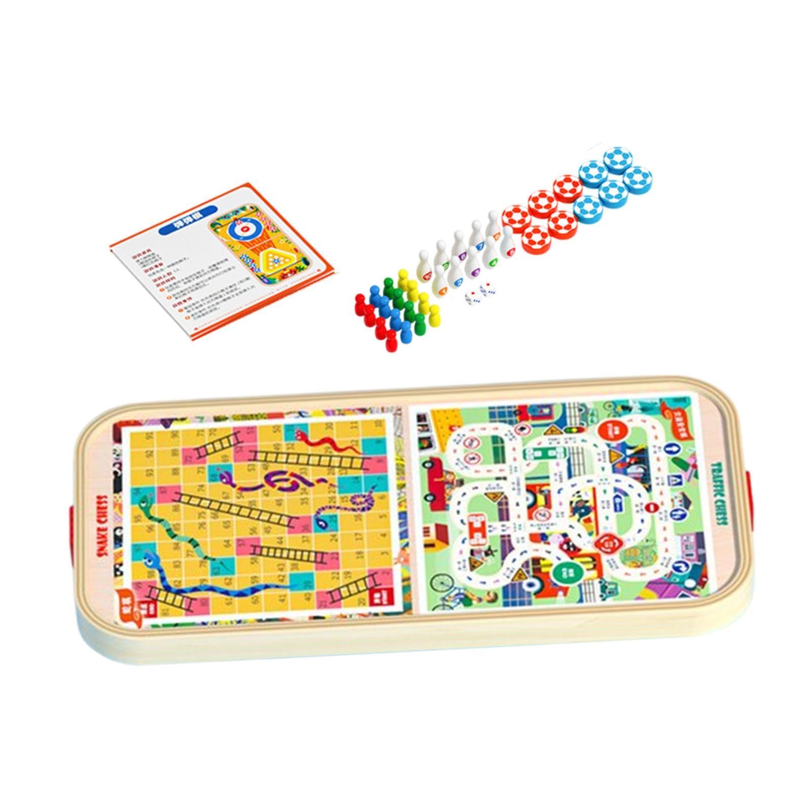 Luwecf Jogo rápido de madeira para família, presente multifuncional, jogo de mesa, jogo de tabuleiro, para amigos, adolescentes, famílias, meninos e meninas, a