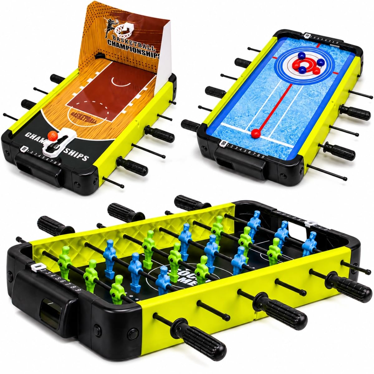 CASTELA BRASIL Mesa de Esportes Portátil Pebolim 3 em 1 Grande Infantil - Castela