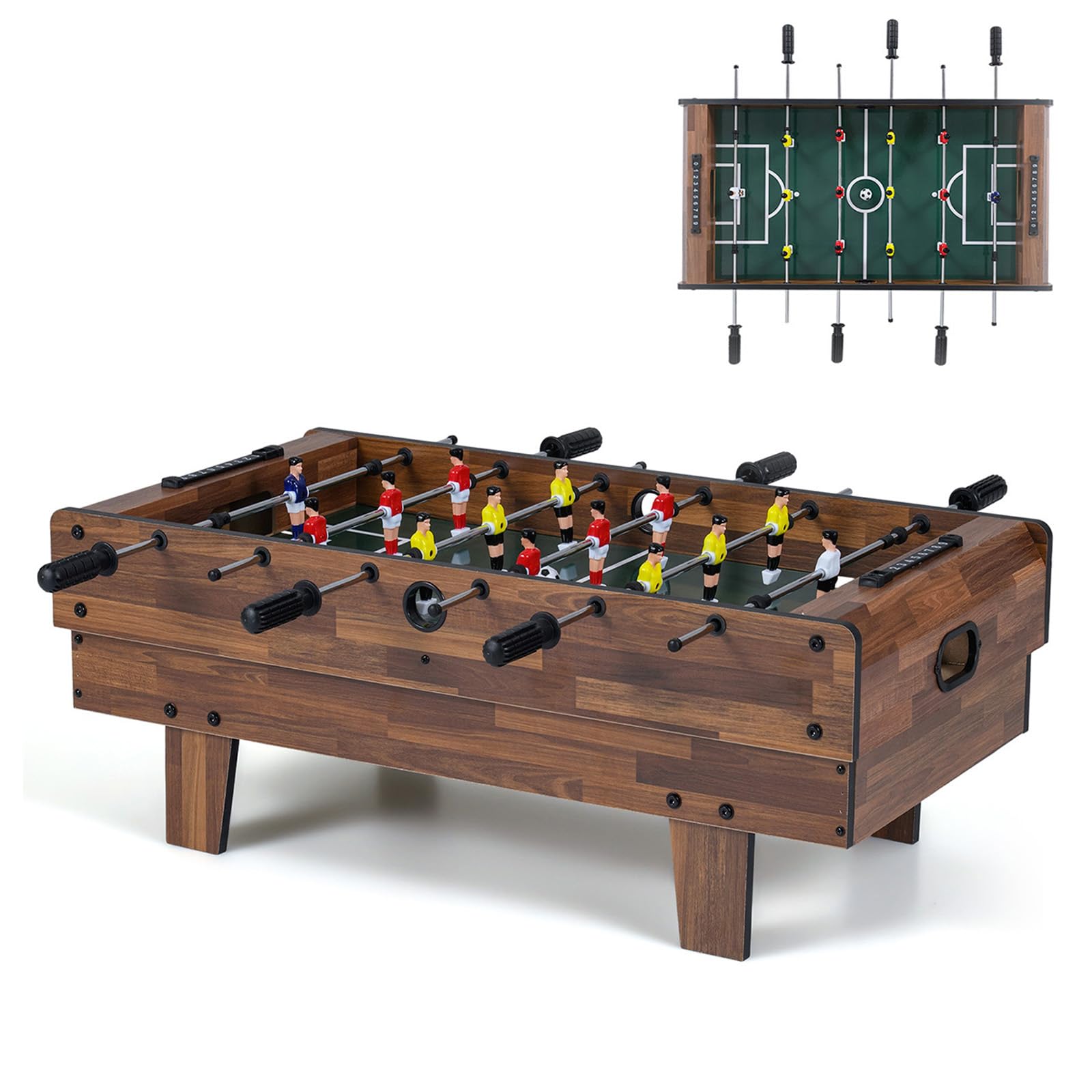 CHEFJOY Mesa multijogo 4 em 1 de 81 cm, conjunto combinado com bilhar de bilhar, air hockey, pebolim, tênis de mesa, mesa de jogo empilhável que economiza espaço para casa, festa
